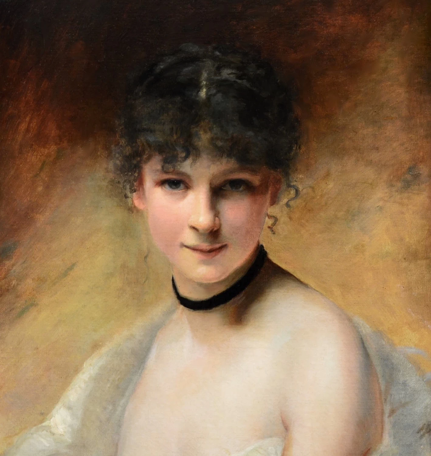 Charles Joshua Chaplin - Ritratto di donna in Déshabillé, dettaglio
